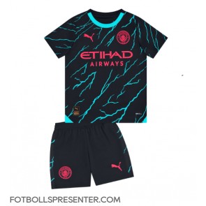Manchester City Tredje tröja Barn 2023-24 Kortärmad (+ korta byxor)